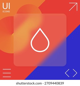 Icono de línea de gota. Elemento para su diseño