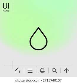 Icono de línea de gota. Elemento para su diseño