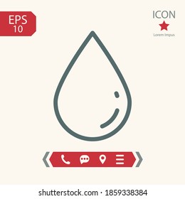 drop line icon, outline vector illustration.