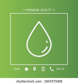 drop line icon, outline vector illustration.