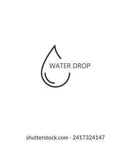 icono de la línea de salida de agua vector de caída