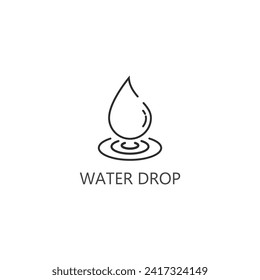 drop line icon  water drop logo vector