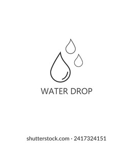 icono de la línea de salida de agua vector de caída