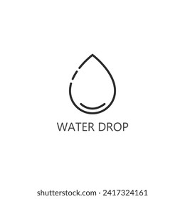 drop line icon  water drop logo vector