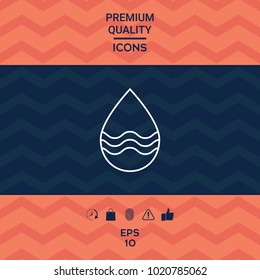 Drop line icon with waves