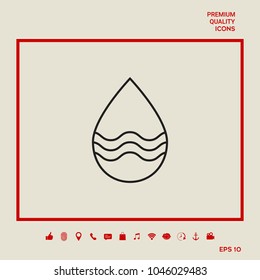 Drop line icon with waves