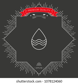 Drop line icon with waves