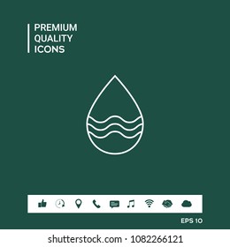 Drop line icon with waves