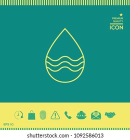 Drop line icon with waves