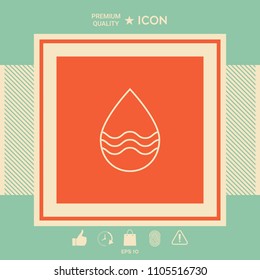 Drop line icon with waves