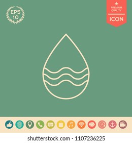 Drop line icon with waves