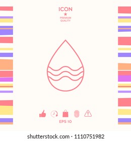 Drop line icon with waves