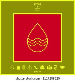 Drop line icon with waves