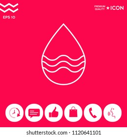 Drop line icon with waves