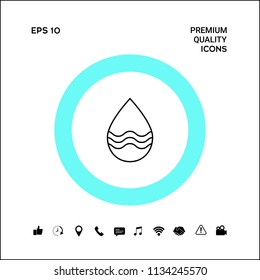 Drop line icon with waves