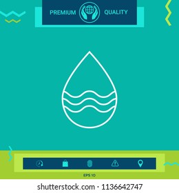 Drop line icon with waves