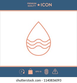 Drop line icon with waves