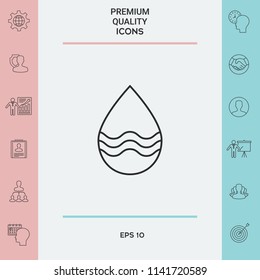 Drop line icon with waves