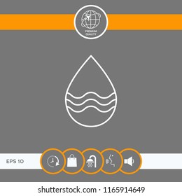 Drop line icon with waves
