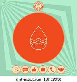Drop line icon with waves