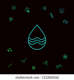 Drop line icon with waves