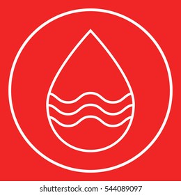 Drop line icon with waves