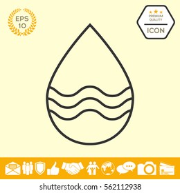 Drop line icon with waves