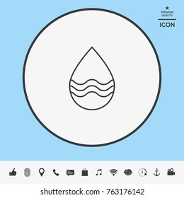 Drop line icon with waves