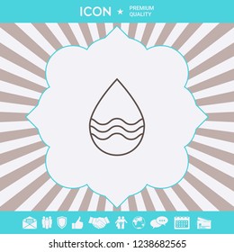 Drop line icon with waves. Graphic elements for your design