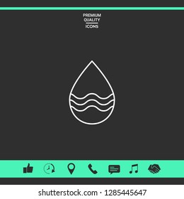 Drop line icon with waves. Graphic elements for your design