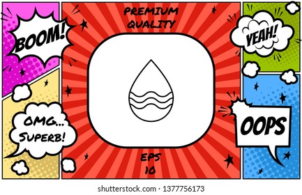 Drop line icon with waves. Graphic elements for your design