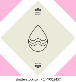 Drop line icon with waves. Graphic elements for your design