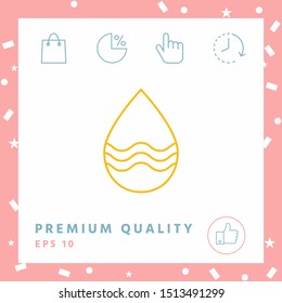 Drop line icon with waves. Graphic elements for your design