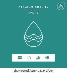 Drop line icon with waves. Graphic elements for your design
