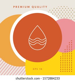 Drop line icon with waves. Graphic elements for your design