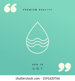 Drop line icon with waves. Graphic elements for your design