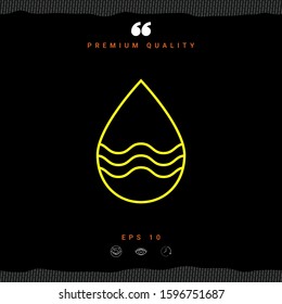 Drop line icon with waves. Graphic elements for your design