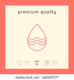Drop line icon with waves. Graphic elements for your design
