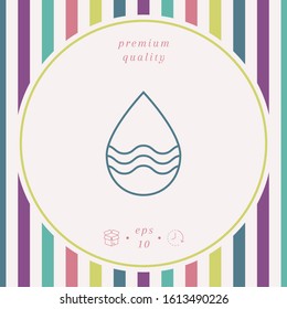 Drop line icon with waves. Graphic elements for your design