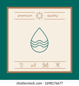 Icono de línea con ondas. Elementos gráficos para el diseño