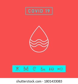 Icono de línea con ondas. Elementos gráficos para su diseño