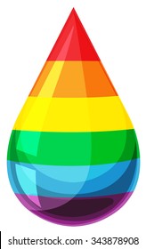 Drop of liquid with rainbow colors illustration