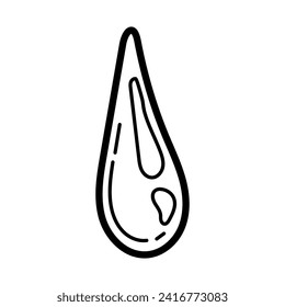 Colina de boceto líquido. Ilustración de líneas dibujadas a mano.