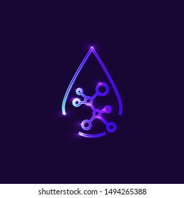 Drop of liquid vector illustration on dark background