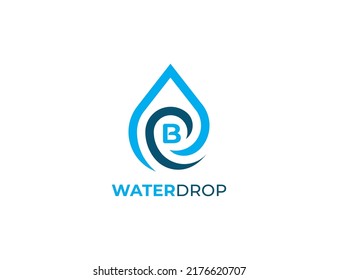 Símbolo del icono de símbolo de concepto de logotipo de soltar Diseño con letra B. Diseño del logotipo Water Drop. Plantilla de logotipo de ilustración de vector