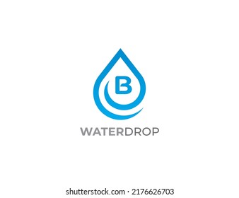 Drop Logo Concept sign icon symbol Design with Letter B. Water Drop Logo. Vector illustration logo template