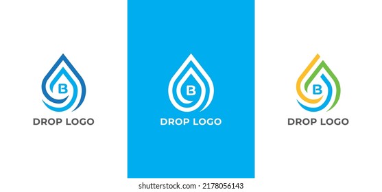 Drop Logo Concept sign icon symbol Design with Letter B. Water Drop Logo. Vector illustration logo template