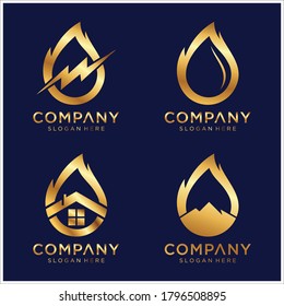 drop logo design collection with luxury style