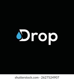 drop logo design, typography text drop water graphic vector icon