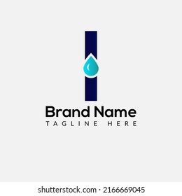 Drop Logo On Letter L Template. Drop On L Letter, Initial Water Drop Sign Concept 